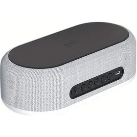 Resim Turcoshop11 Siyah Kablosuz Şarj Cihazı Hızlı Şarj Alarmlı Saat Termometre Gece Lambası İphone Uyumlu 16 15 14 13 12 