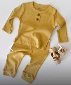 Resim Bebbenatural Organic Hardal Renkli Ikili Pijama Takım 