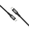 Resim Bix BX07CC 100 W Hi-Speed 20 Gbps 4K 60Hz Örgülü Metalik Başlıklı Type-C Şarj Data ve Görüntü Kablosu Koyu Gri 1 M 