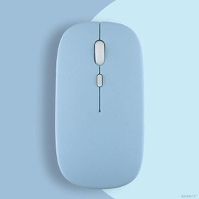 Resim Huawei Tablet İle Uyumlu Şarj Edilebilir Sessiz Mouse Bluetooth + 2.4Hz Wifi Kablosuz Mouse Fare Mavi 
