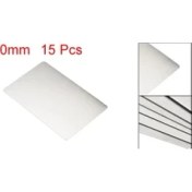 Resim Mingjin Shop 1 Gümüş Ton Stili 88X53X0,4 mm Uxcell Kalın Paslanmaz Çelik Boş Metal Kart Kartvizit Plaka Gümüş Ton (Yurt Dışından) 