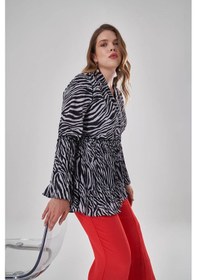 Resim Mizalle Zebra Desenli Tunik Çok Renkli 