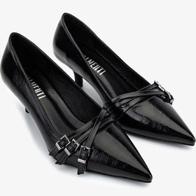 Resim Valmenti Kadın Suni Deri Siyah Stiletto Ayakkabı 1073 0510 Bn Ayk Sk25-26 Sıyah Dr Siyah 
