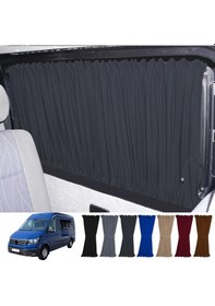 Resim Pandami Volkswagen Crafter 2. Nesil Orta Şase 2018+ Uyumlu Füme Raylı Oto Perde Takımı 