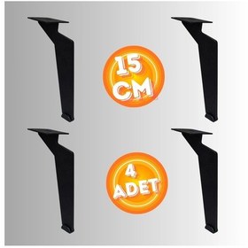 Resim 15 Cm Metal Tabanca Ayak Koltuk Ayağı Mobilya Ayağı Ünite Ayağı Konsol Ayağı Puf Berjer Ayağı 4 Ad Siyah 