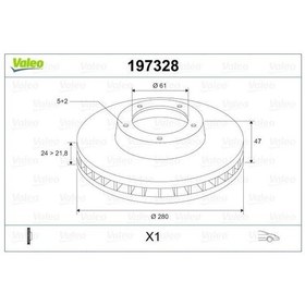 Resim Valeo 197328 - Ön Fren Diski Renault Laguna Iı 01 07 280 21.8 Ha 