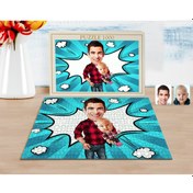 Resim Kişiye Özel Baba Oğul Karikatürlü 1000 Parça Profesyonel Puzzle-3 2Y