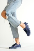 Resim Deripabuc Hakiki Deri Lacivert Kadın Deri Casual Dp16-0062 
