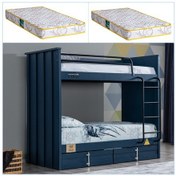 Resim Setaymobilya Ranza, Konteyner Çekmeceli Ranza, Mavi + 2 Adet Comfort Yatak 