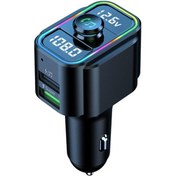 Resim C23 Araba Bluetooth Mp3 Müzik Çalar Çok Fonksiyonlu Renkli Işıklar 