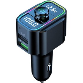 Resim C23 Araba Bluetooth Mp3 Müzik Çalar Çok Fonksiyonlu Renkli Işıklar 