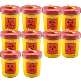 Resim Tıbbi Atık Kovası 1.3 Lt 10 Adet. Tıbbi Atık Kutusu 1.3 Lt 10 Ade 