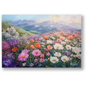 Resim Renkli Papatya - 60x40 