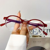 Resim Oval Gözlükler - Kırmızı Detaylı Dekoratif Görüntülü, Vintage Modern Çerçeveli Kadın ve Erkek için Günlük & Resmi Etkinlikler İçin Tam Kenar Kaplama - Şık Aksesuarlar, Retro Estetik, Trendy Gözlükler, Unisex Moda 