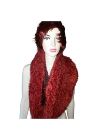 Resim Kadın Kırçıllı Uzun Bordo Boyunluk Bordo 