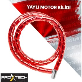 Resim Proxtech Profesyonel 150 cm Motosiklet Kilidi Bisiklet Kilidi Yaylı Motor Kilidi 