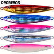 Resim proberos 1 adet Parlayan Jigging Yem, Karışık Renkli Demir Metal Balıkçılık Jigleri, Geliştirilmiş Yansıtıcı Lazer Gövde, 40-120g, Tuzlu Su Derin Deniz Lazer Yansıtıcı Gövde Kanca Olmadan Karışık Renk 