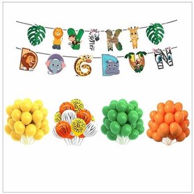 Resim Safari Mini Balon + Banner Seti 