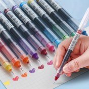 Resim 10 Adet Hızlı Kuruyan Renk Nötr Yuvarlak Tükenmez Kalem - 0.5mm İğne Karbon Kalem - Öğrenciler İçin Mükemmel! 