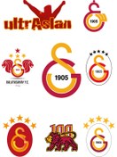 Resim Vilorse Galatasaray UV DTF Kask - Motor Sticker Seti – 8 Parça, Kabartmalı & Dayanıklı Motor Sticker 