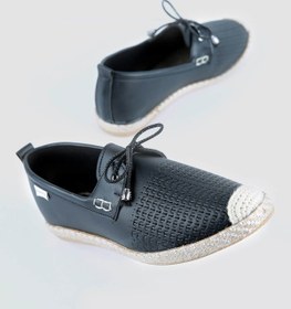 Resim Ccway Kadın Bağcıklı Espadril Siyah Cilt 