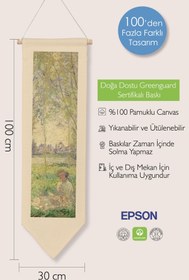 Resim Duvar Halısı Pinterest Oda Dekoru, Monet Sanat Serisi, 100cm Kanvas Flama Askılı Duvar Örtüsü NO:637 - Renkli - 15 / 30 x 100 