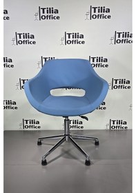 Resim Monaco Çalışma Kesim Koltuğu Konik Sabit Ayak Açık Mavi 