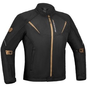 Resim Motosiklet Montu Yazlık Full Korumalı File Kumaş Black Gold Mont 