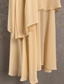 Resim Katlı Viskon Elbise - Pembe / L/XL 