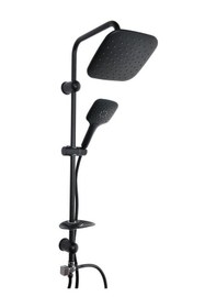 Resim Vilas Black Denver Siyah Gri Fonksiyonlu Başlık Robot Duş Seti Krom - Altın 