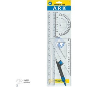 Resim Ark Şeffaf Çizim Seti Cetvel Takımı Pergelli 
