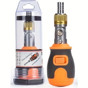 Resim 1 adet 8-in-1 Kompakt Çok Fonksiyonlu Tornavida Seti - Taşınabilir, Dayanıklı Metal, Değiştirilebilir Torx Başlığı, Manuel İşletim, Pil Gerektirmez - DIY ve Tamirler için İdeal 