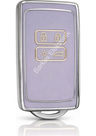 Resim Dacia Duster Sandero Iıı Sandero Stepway Kartlı Nano Anahtar Kılıfı Lila Gümüş Kenar 