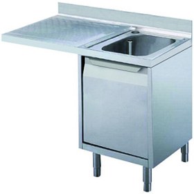 Resim Electrolux Professional Tezgahaltı Bulaşık Makinesi İçin Dolaplı Tezgah Tek Evyeli Damlalığı Solda - 1200 MM MARMSXN 