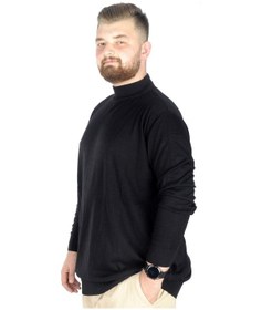 Resim Mode Xl Büyük Beden Kazak Yarım Balıkçı 22208 Siyah 001 