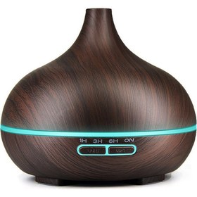 Resim 400 ml Ahşap Doku Koku Makinesi Sivri Ağız Humidifiert, Fiş Özellikleri: Ab Tak (Kahve)(Yurt Dışından) 