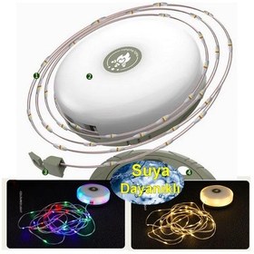 Resim Solar Güneş Enerjili Şarjlı 8 Mt Led Kamp Lambası Işıldak Fener Dekor Lambası Peri Renkli Şerit Led 