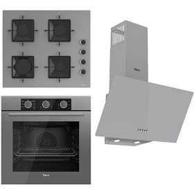Resim Fryart Basic SS Serisi Gri Ankastre Set (SS208 - QXE62CPR - D088) 