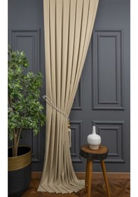 Resim Evdepo Home Açık Bej Petek Fon Perde Tek Kanat Bej 