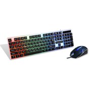 Resim Platoon RGB Işıklı Kablolu Klavye Mouse Set Oyuncu Klavye Mouse Yüksek 