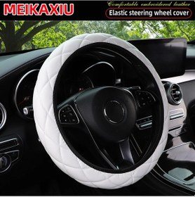 Resim 14.5-15 İnç Araba İç Mekanları İçin Rahat İnce Taneli Yumuşak Pu Koyun Derisi Whıte Whıte 