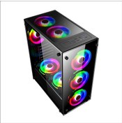 Resim Nw 09-09-01 Temperli RGB 4 Sıralı Fan (Psu Yok) Atx Kasa 