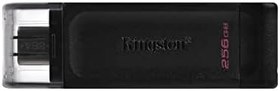 Resim Kingston DataTraveler 70 256GB USB-C Flash Sürücü | USB 3.2 Gen 1 | DT70/256GB, Siyah 