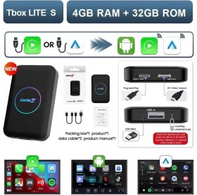 Resim Carlinkit Tbox Lite S Kablosuz Carplay 4gb Ram 32GB Rom Android Youtube Netflix Hareket Halinde Video Oynatma 