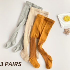 Resim 3 Çift Kızlar İçin Nefes Alabilir Bebek ve Yürümeye Başlayan Çocuk Taytları - Düz Renk, Tüm Sezon Ter Emici Çorap Taytlar, Küçük Kızlar İçin Rahat Günlük Kullanım Taytları (Sadece Elde Yıkama) | Çok Renkli Seçenekler, Yıl Boyu Temel Parçalar 