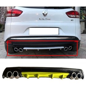 Resim Renault Clio Mk4 Sporttourer Sw Sarı Difüzör Çiftli Yuvarlak Egzoz Görünümlü D Tip Difizör 2012-2019 