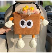 Resim Elmpaly Kahverengi 1 Adet Araç Çöp Kutusu Mendil Kutusu 2si 1 Arada Şemsiye Saklama Kovalı Araç İç Düzenleme Kutusu 