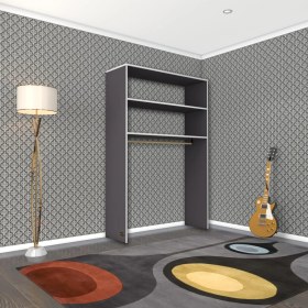 Resim Kenzlife giysi dolabı hayrettin 180*120*40 gri gardırop 