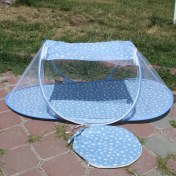 Resim Katlanabilir Mavi Bebek Cibinlik Çantalı Tül Sineklik Haşere Koruyucu Bebek Gölgelik 120-60 CM 