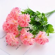 Resim Yapay Simülasyon Top Krizantem Buketi, 10 Plastik Sahte Çiçek, Kapalı Alan Dekoru ve Açık Hava Peyzajı İçin Uygun, UV Dayanıklı, Güneşe Karşı Korumalı & Kolay Temizlenebilir 